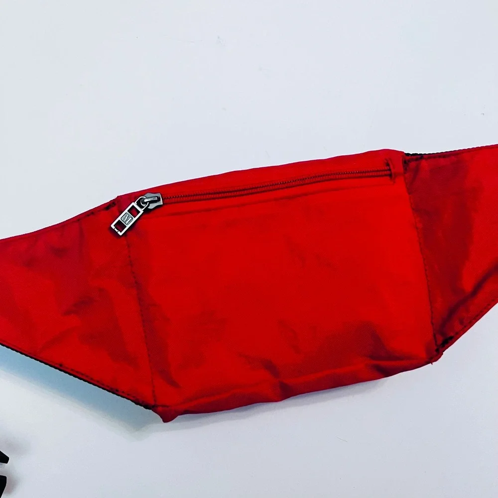 Vintage Mondo Red Fanny Pack Belt Bag Travel Hiking Festival Organizer - Picture 7 of 9